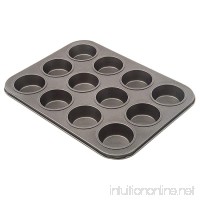 TrueCraftware Non Stick 12 Cup Muffin Pan - Bakeware - Cupcake Tray - Carbon Steel - B014RV2ZFA